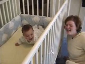 2003 Gavin crib baby laughing giggling play boo